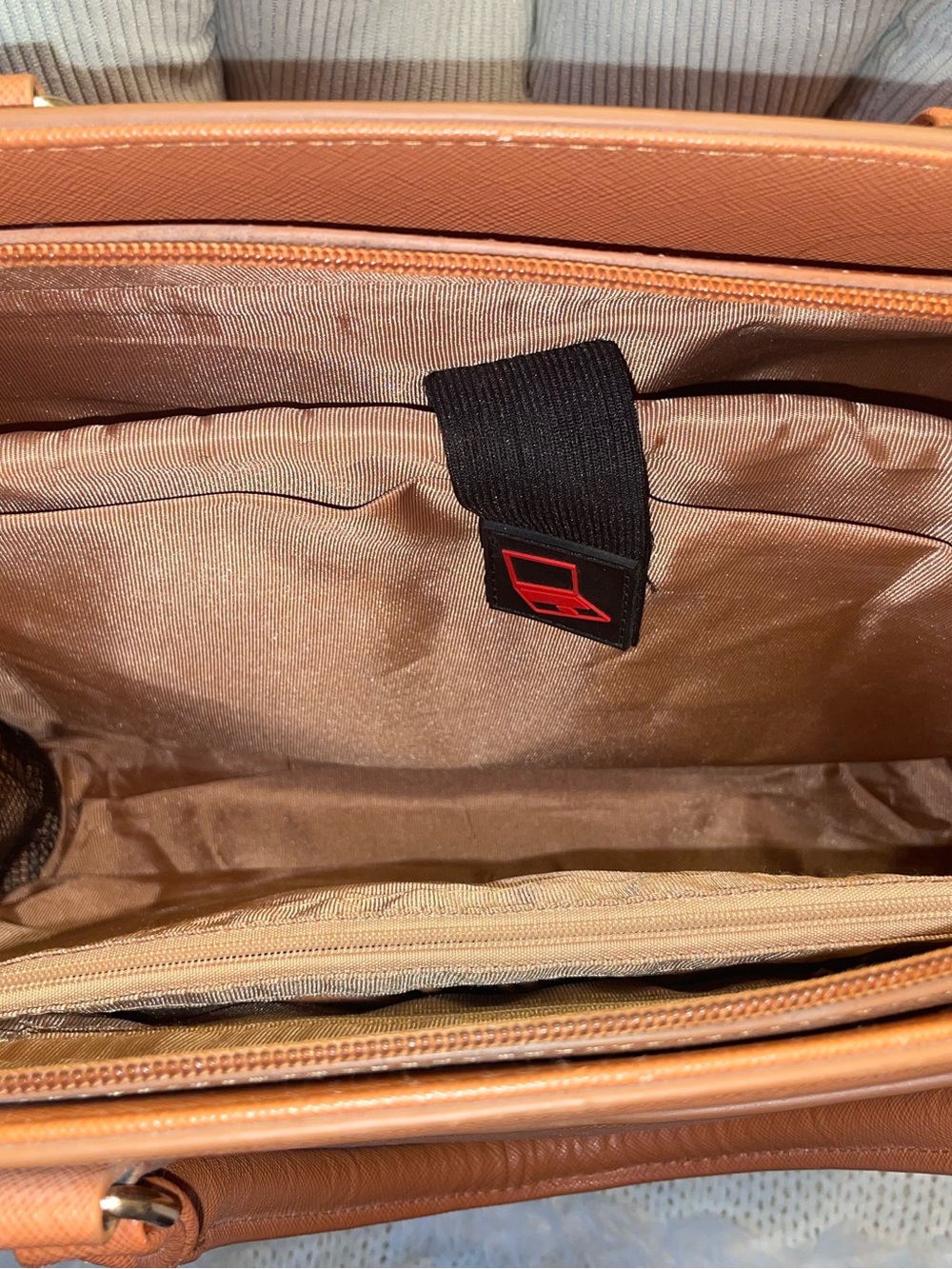Structured Computer Bag - Tan - Picture 7 of 10